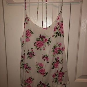 White Flower Tank Top